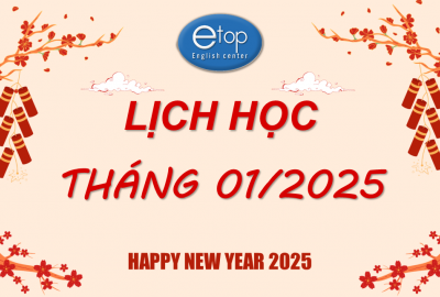 LỊCH HỌC THÁNG 01/2025